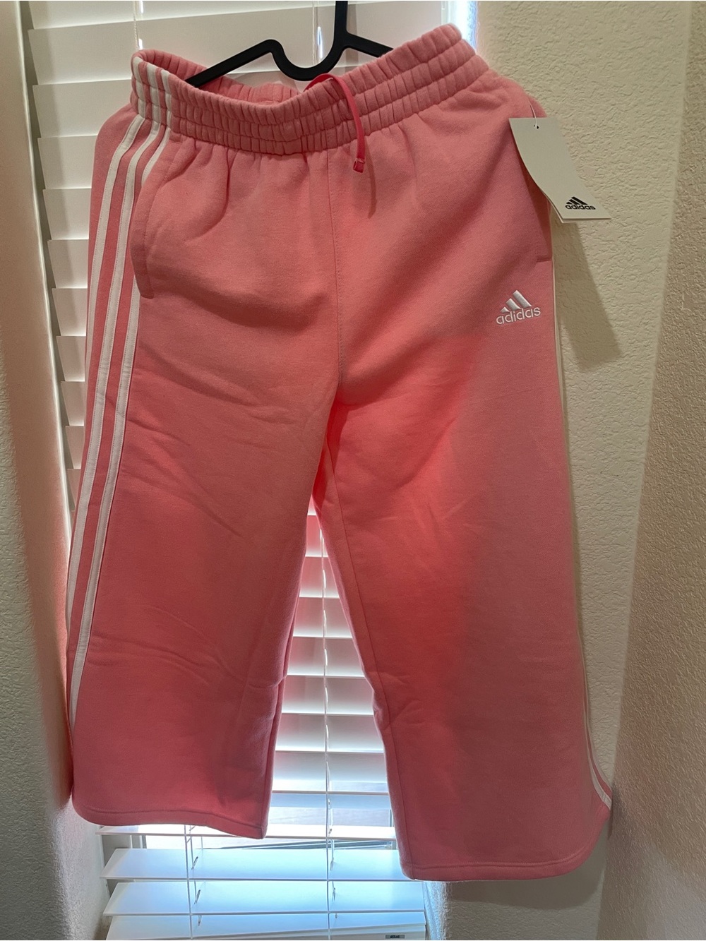 adidas Pink Sweatpants with White 3-Stripes